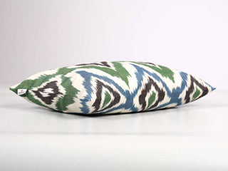 Green Blue Ikat Cushion Cover