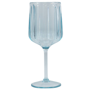 Blue Scalloped Wine Glass, Plastic