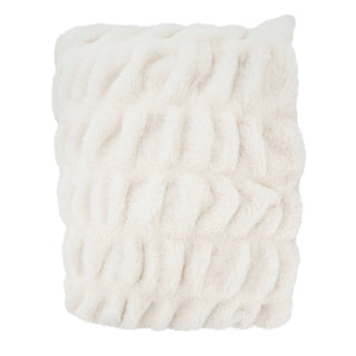 Cuddle Corner Faux Rabbit Fur Throw Blanket: White
