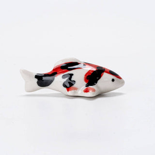 Japanese Koi Fish Porcelain Chopsticks Rest 2"L Sanke (12/288)