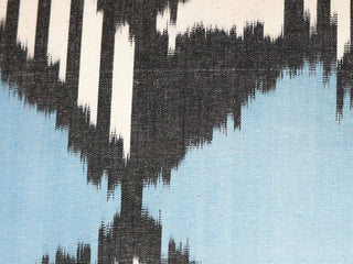 Blue Black Ikat Cotton Pillow Cover
