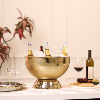 Gold Hammered Stainless Steel Ice Chiller Bowl