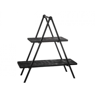 Black Wood/iron 2 Tier Stand: Alternative Metal