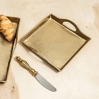 Gilded Sq Texture Tray, Sm,6