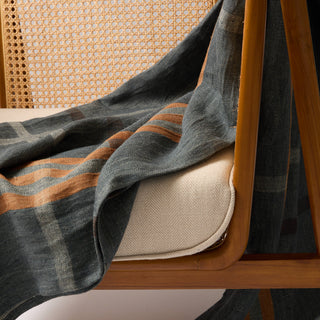 Modern Plaid Throw Navy & Chestnut 51x78