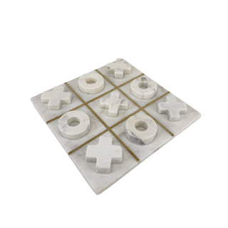 White Marble Tic Tac Toe