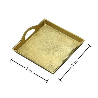 Gilded Sq Texture Tray, Sm,6