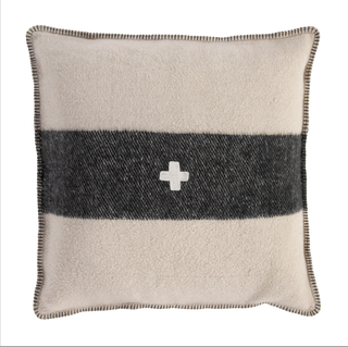 Swiss Army Pillow Cover Unstuffed 28X28 Cream/Black