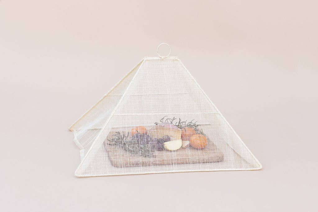 food tent covers Handmade Collapsible Woven Food Tent | Cream