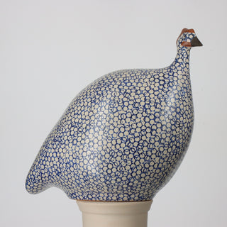 Guinea Fowl Matte White Spotted Cobalt (Medium)