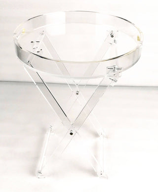 Foldable Acrylic Round Table with Handles