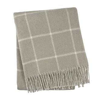 Sand Double Face Cotton Window Pane Throw with Fringes