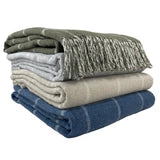 Sand Double Face Cotton Window Pane Throw with Fringes