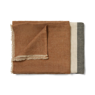 Modern Color Block Throw Chestnut/Grey/Ecru  51x78