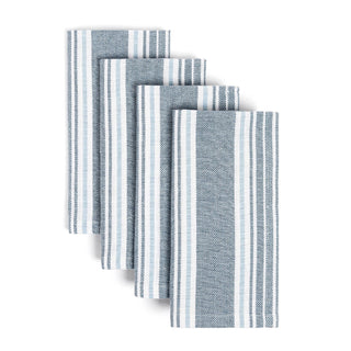 Woven Blue Striped Cloth Napkins