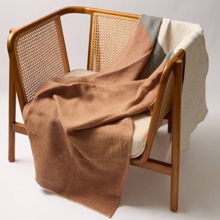 Modern Color Block Throw Chestnut/Grey/Ecru  51x78