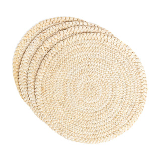 Natural Round Woven Placemats, Set of 4