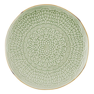 Gold Rim Stamped Appetizer Plate