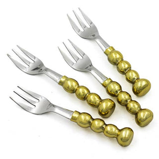 Gold Beaded Handle Forks S/4