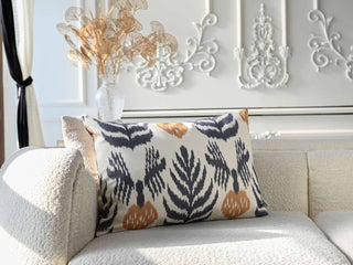 Elegant Gray Ikat Cushion Cover