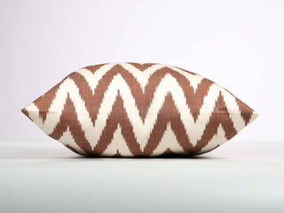 Brown Chevron Ikat Cushion Cover