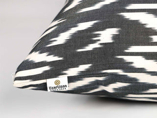 Black and White Ikat Pillow Cover: 20x20 inches