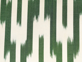 Green Striped Ikat Pillow Cover