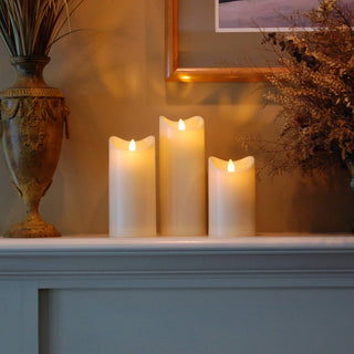 LED Candles With Moving Flame - Set of 3
