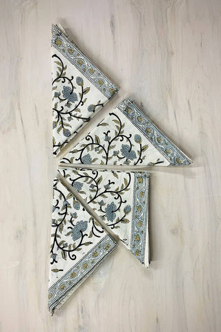 Silver Floral Napkin Set