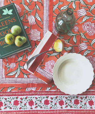 Tulip Garden Hand Block Print Napkins