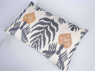 Elegant Gray Ikat Cushion Cover