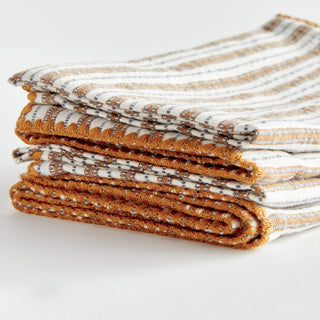 Ochre Stripe Dinner Napkins