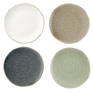 Gold Rim Stamped Appetizer Plate