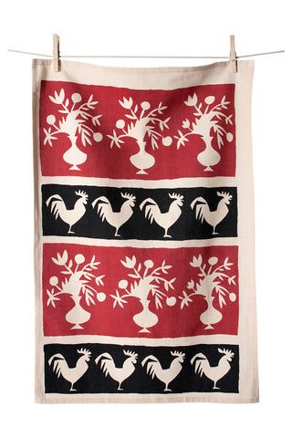 KAF Home Jacquard And Printed Tea Towels - 20" x 30": French Rooster Tea Towel