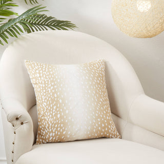 Earthy Antelope Print Throw Pillow: Natural / Cover Only / 20"