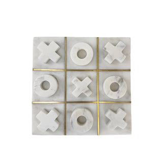 White Marble Tic Tac Toe