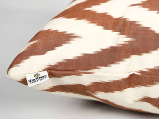 Brown Chevron Ikat Cushion Cover
