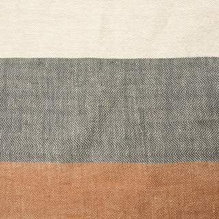 Modern Color Block Pillow Chestnut/Grey/Ecru 22 x 22