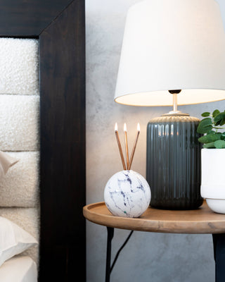Neva Vase, White Marble Everlasting Candle Holder