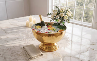 Gold Hammered Stainless Steel Ice Chiller Bowl