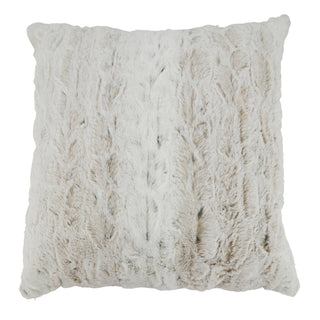 Soft and Snuggly Faux Fur Throw Pillow: Natural / Feather Down / 12"x20"