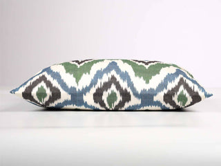 Green Blue Ikat Cushion Cover