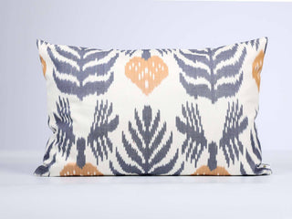 Elegant Gray Ikat Cushion Cover