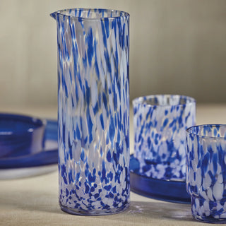 Amalfi Tortoise Glassware - White & Blue - Pitcher