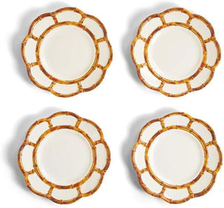 Outdoor Baboo Side Plates are visually striking in brown bamboo pattern.