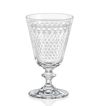 Etched Oversize European style Red Wine Glass
