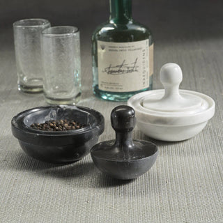Black and white mortar and pestle sets