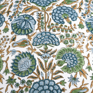 Blue Lotus Block Print Pillow
