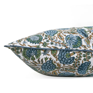 Blue Lotus Block Print Pillow