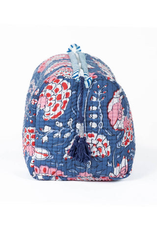 Floral patterned drawstring bag on a white background